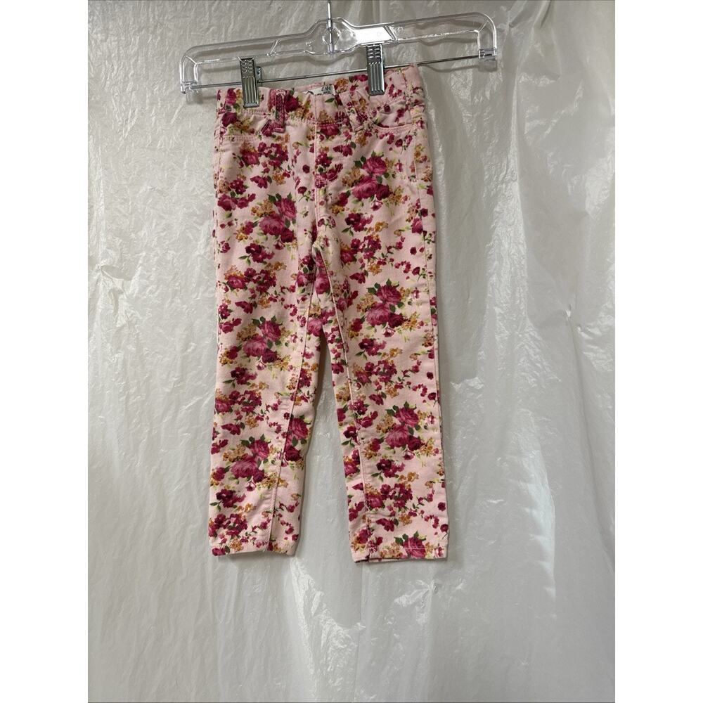 Jordache Jeans Girls Pink 4T Jeggings Pull On With Flowers